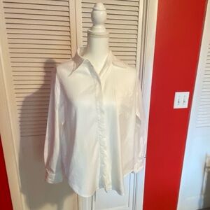 Anne Klein White Relaxed Button Down Shirt
